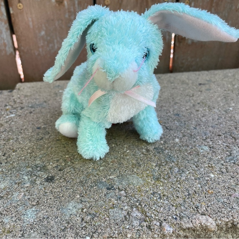 TY Spring Beanie Baby Bunny Plush Blue Stuffed Animal